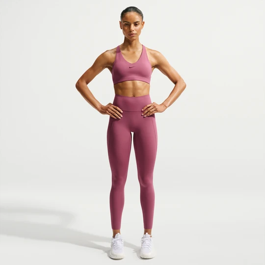 Zdjęcie produktu Damskie legginsy o pełnej długości z wysokim stanem bez przedniego szwu Nike Universa - Czerwony