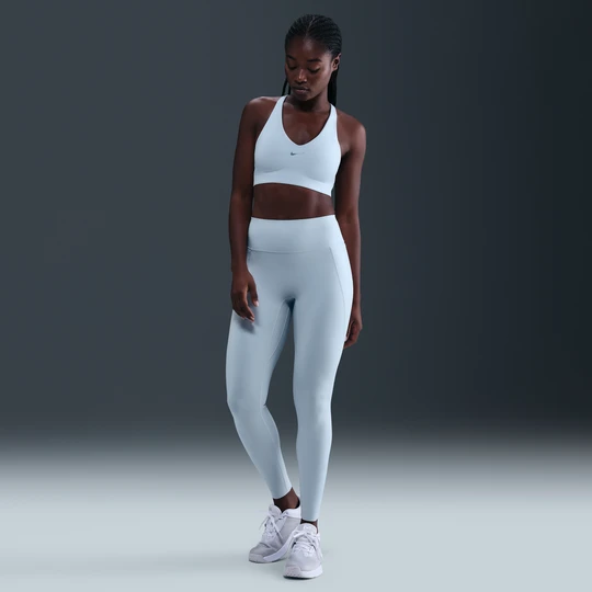 Zdjęcie produktu Damskie legginsy o pełnej długości z wysokim stanem bez przedniego szwu Nike Universa - Niebieski
