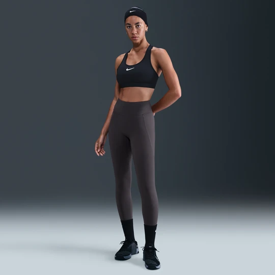 Zdjęcie produktu Damskie legginsy o pełnej długości z wysokim stanem bez przedniego szwu Nike Universa - Szary
