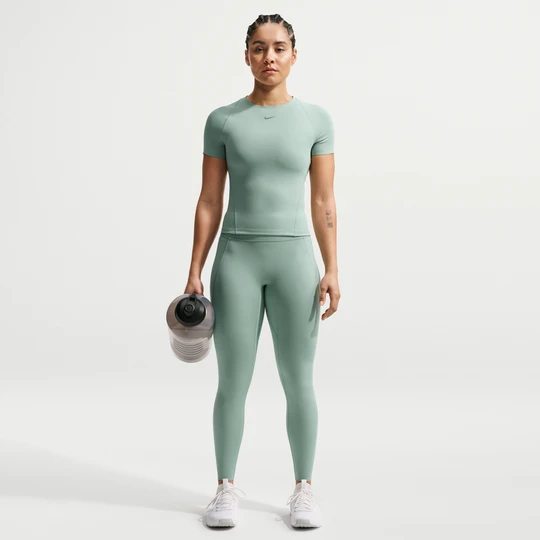 Zdjęcie produktu Damskie legginsy o pełnej długości z wysokim stanem bez przedniego szwu Nike Universa - Zieleń