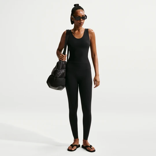 Zdjęcie produktu Damskie legginsy o pełnej długości z wysokim stanem bez przedniego szwu Nike Zenvy - Czerń