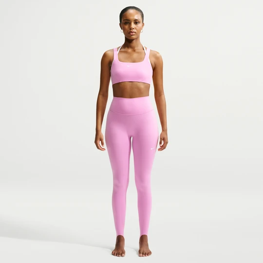 Zdjęcie produktu Damskie legginsy o pełnej długości z wysokim stanem i pętelkami Nike One - Różowy