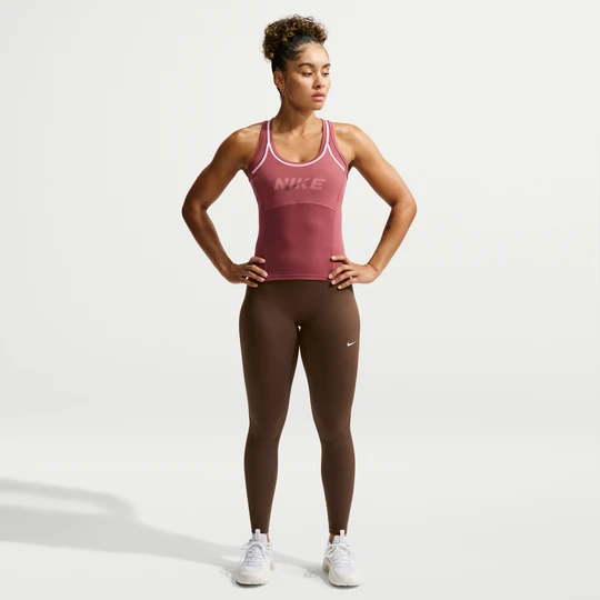 Zdjęcie produktu Damskie legginsy o pełnej długości z wysokim stanem Nike One Seamless Front - Brązowy