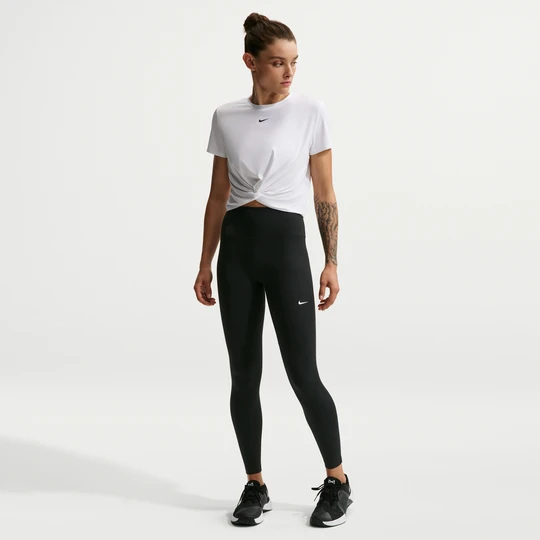 Zdjęcie produktu Damskie legginsy o pełnej długości z wysokim stanem Nike One Seamless Front - Czerń