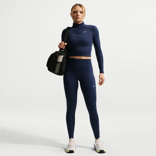 Zdjęcie produktu Damskie legginsy o pełnej długości z wysokim stanem Nike One Seamless Front - Niebieski