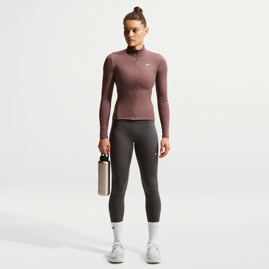 Zdjęcie produktu Damskie legginsy o pełnej długości z wysokim stanem Nike One Seamless Front - Szary