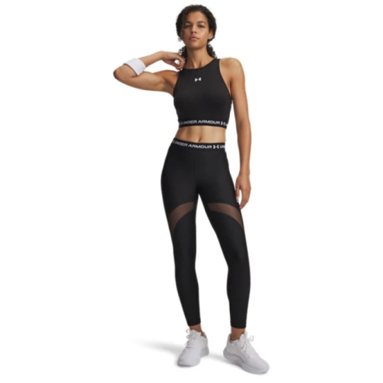 Zdjęcie produktu Damskie legginsy treningowe Under Armour HeatGear Mesh Legging - czarne