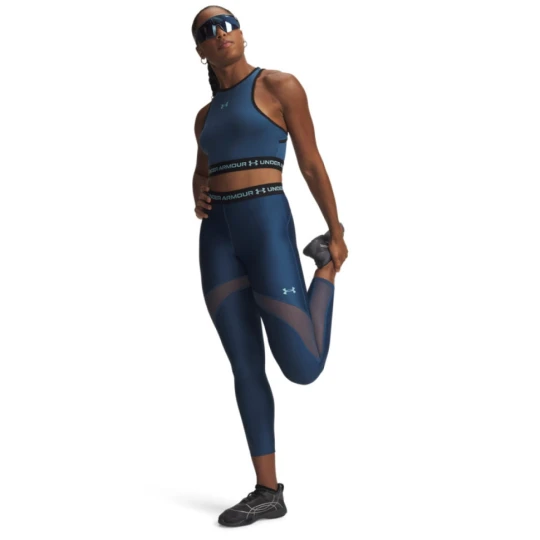Zdjęcie produktu Damskie legginsy treningowe Under Armour HeatGear Mesh Legging - niebieskie