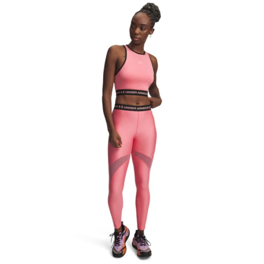 Zdjęcie produktu Damskie legginsy treningowe Under Armour HeatGear Mesh Legging - różowe