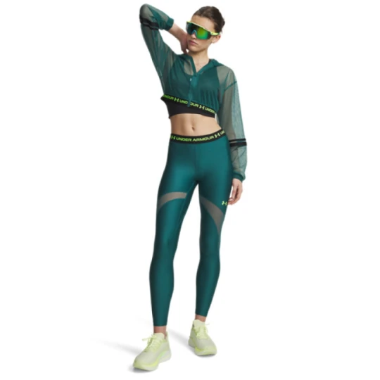 Zdjęcie produktu Damskie legginsy treningowe Under Armour HeatGear Mesh Legging - zielone