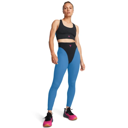 Zdjęcie produktu Damskie legginsy treningowe Under Armour Project Rock ProLet\'s Go Grind Ankle Leggings - niebieskie