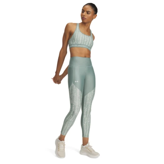 Zdjęcie produktu Damskie legginsy treningowe Under Armour Tech Print Panel Ankle - zielone