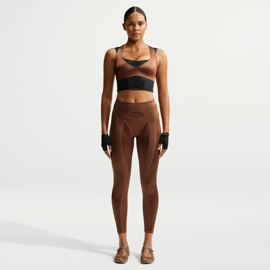 Zdjęcie produktu Damskie legginsy z wysokim stanem 66 cm NikeSKIMS Satin Shine - Brązowy