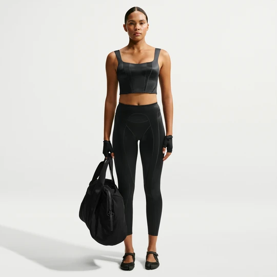 Zdjęcie produktu Damskie legginsy z wysokim stanem 66 cm NikeSKIMS Satin Shine - Czerń