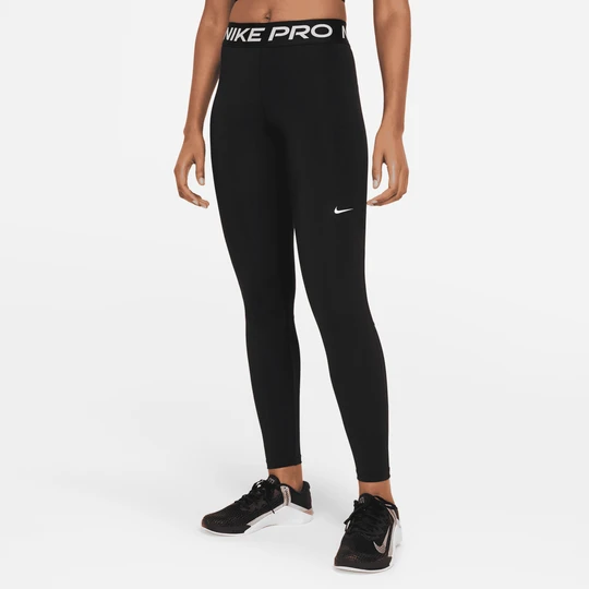Zdjęcie produktu Damskie legginsy ze średnim stanem i wstawkami z siateczki Nike Pro - Czerń