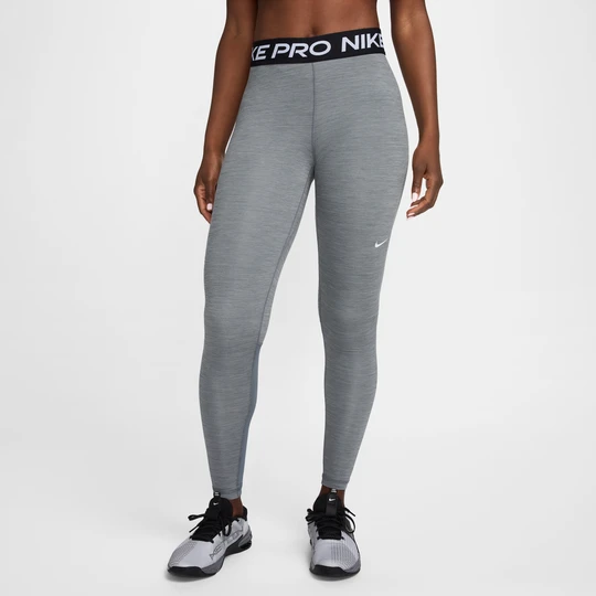 Zdjęcie produktu Damskie legginsy ze średnim stanem i wstawkami z siateczki Nike Pro - Szary