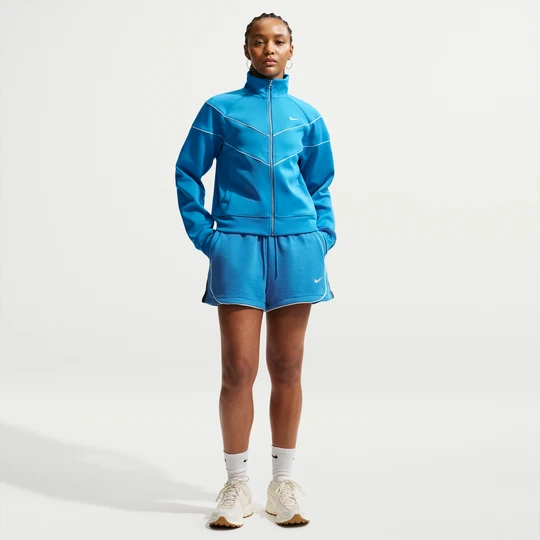 Zdjęcie produktu Damskie luźne spodenki z dzianiny ze średnim stanem 8 cm Nike - Niebieski