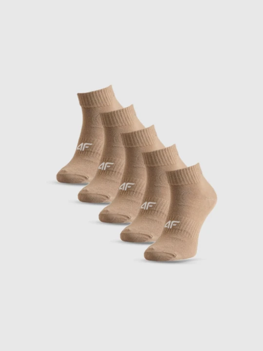 Zdjęcie produktu Damskie skarpetki niskie (5-pack) 4F 4FRSS26USOCF0830 - beżowe