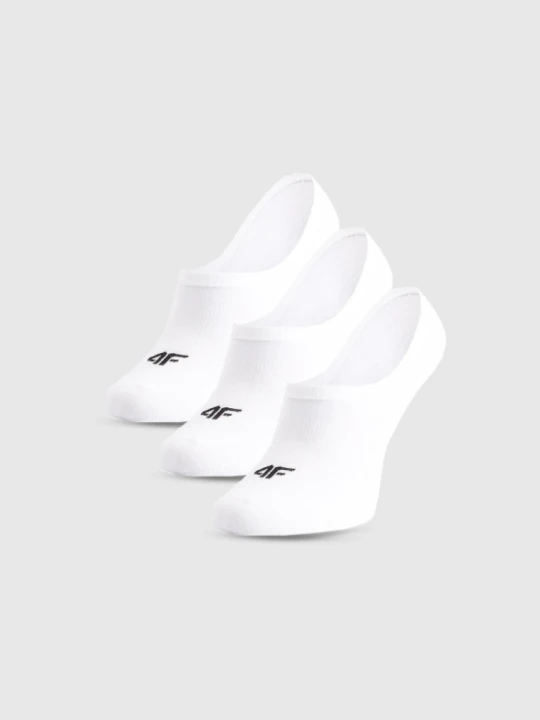 Zdjęcie produktu Damskie skarpetki stopki (3-pak) 4F 4FWMM00USOCF473 - białe