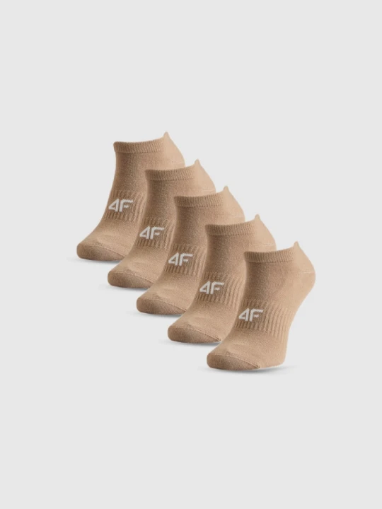 Zdjęcie produktu Damskie skarpetki stopki (5-pack) 4F 4FRSS26USOCF0828 - beżowe