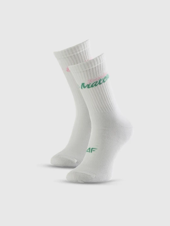 Zdjęcie produktu Damskie skarpetki wysokie (2-pack) 4F 4FRSS26USOCF657 - białe