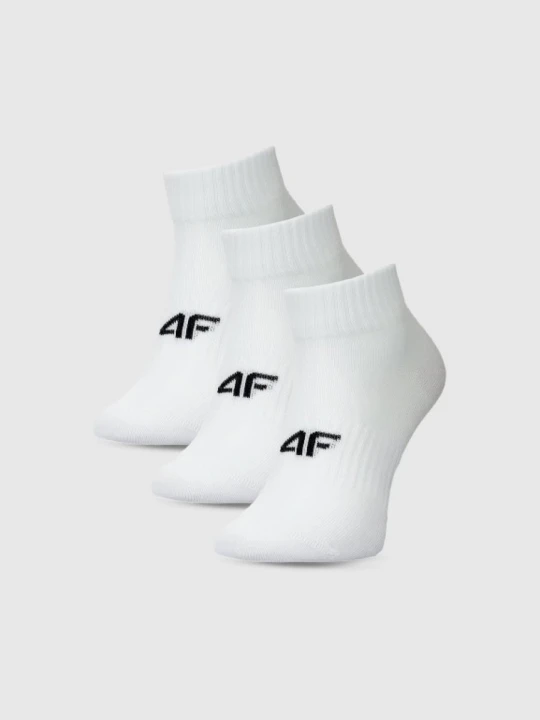 Zdjęcie produktu Damskie skarpetki za kostkę (3-pack) 4F 4FWMM00USOCF448 - białe