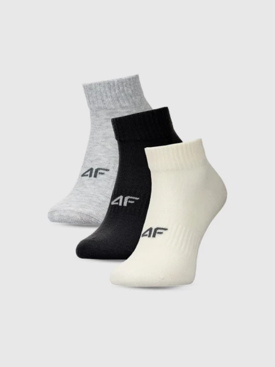 Zdjęcie produktu Damskie skarpetki za kostkę (3-pack) 4F 4FWMM00USOCF448 - multikolor