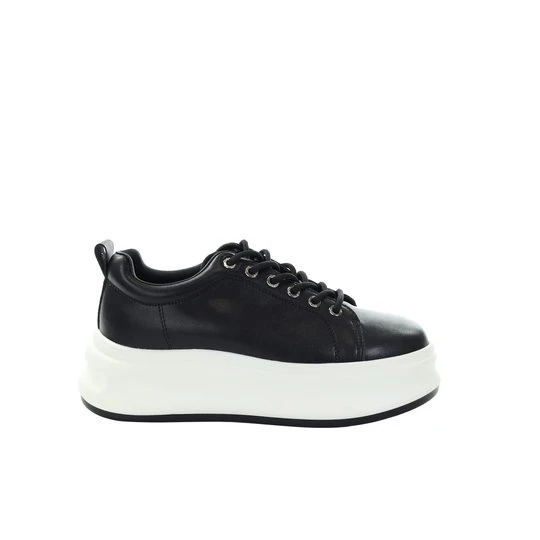 Zdjęcie produktu Damskie skórzane czarne sneakersy SS2N4020 Goe