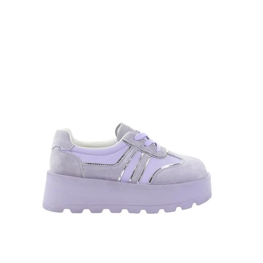 Zdjęcie produktu Damskie skórzane sneakersy fioletowe na platformie GOE TT2N4054