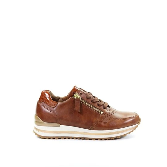 Zdjęcie produktu Damskie skórzane sneakersy koniakowe Gabor 76.528.53