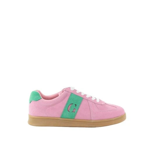 Zdjęcie produktu Damskie skórzane sneakersy oldschool różowo-zielone GOE TT2N4060