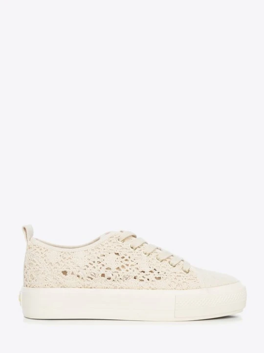 Zdjęcie produktu Damskie sneakersy ażurowe beżowe Wittchen