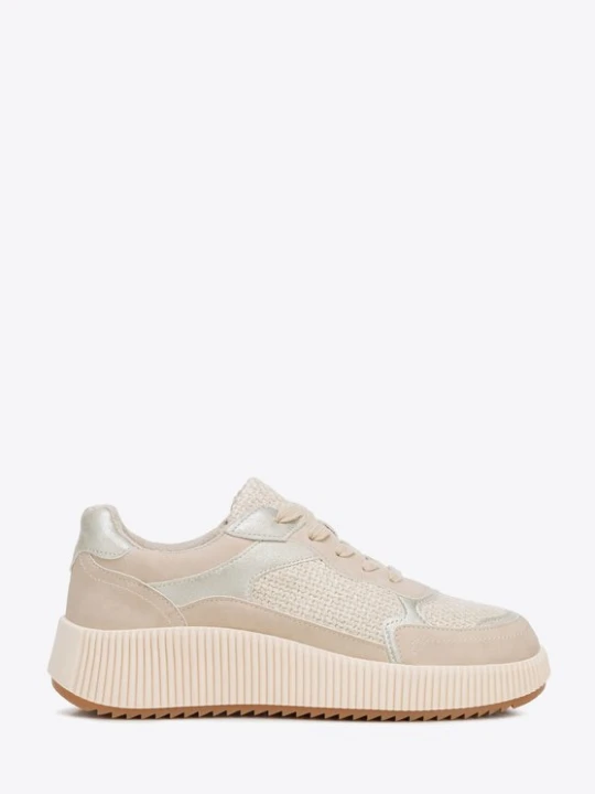 Zdjęcie produktu Damskie sneakersy na platformie beżowe Wittchen
