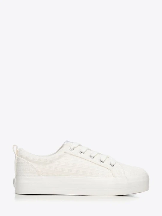 Zdjęcie produktu Damskie sneakersy na platformie kremowe Wittchen kremowy