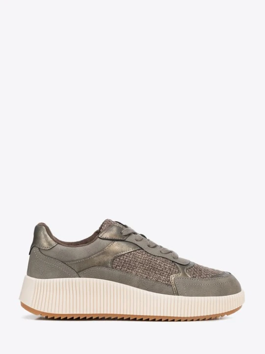 Zdjęcie produktu Damskie sneakersy na platformie szaro - brązowe Wittchen