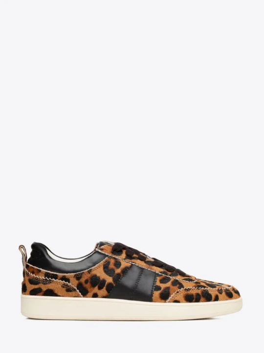 Zdjęcie produktu Damskie sneakersy w panterkę z naturalnego włosia brązowo - czarne Wittchen