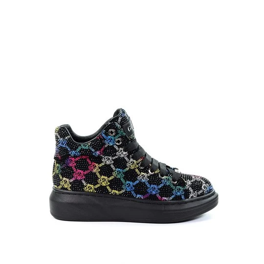 Zdjęcie produktu Damskie sneakersy wysokie czarne z cyrkoniami GOE MM2N4009
