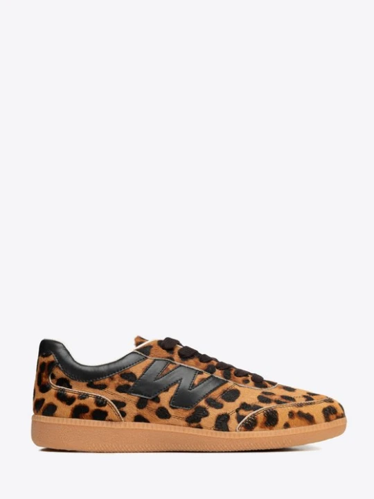 Zdjęcie produktu Damskie sneakersy z naturalnego włosia brązowo - czarne Wittchen