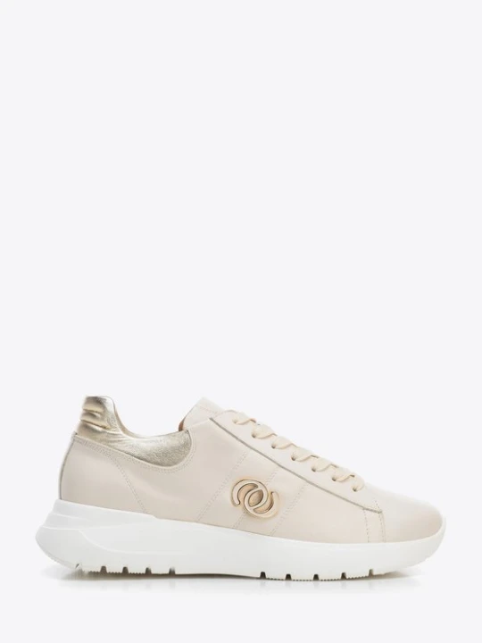 Zdjęcie produktu Damskie sneakersy z naturalnej skóry beżowe Wittchen