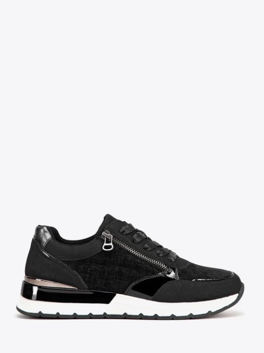 Zdjęcie produktu Damskie sneakersy z suwakiem na boku czarne Wittchen