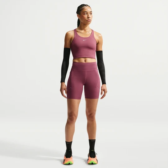 Zdjęcie produktu Damskie spodenki do biegania Nike Swift z wysokim stanem Dri-FIT 18 cm - Czerwony