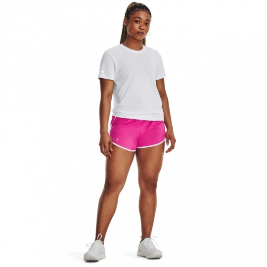 Zdjęcie produktu Damskie spodenki do biegania Under Armour Fly By 2.0 Short - różowe