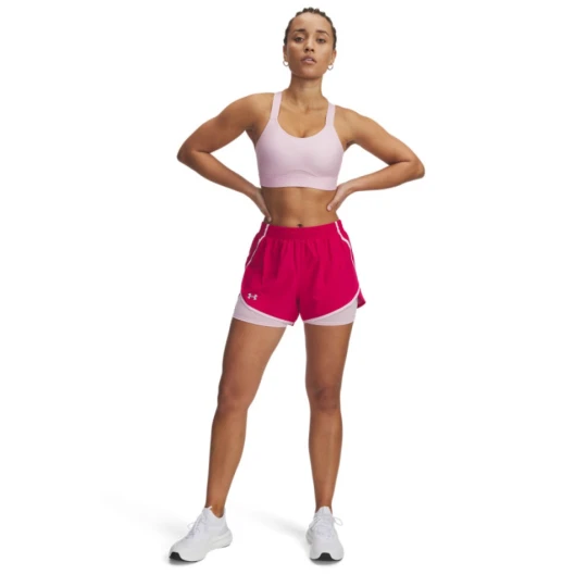 Zdjęcie produktu Damskie spodenki do biegania Under Armour UA Fly By 2in1 Short - różowe
