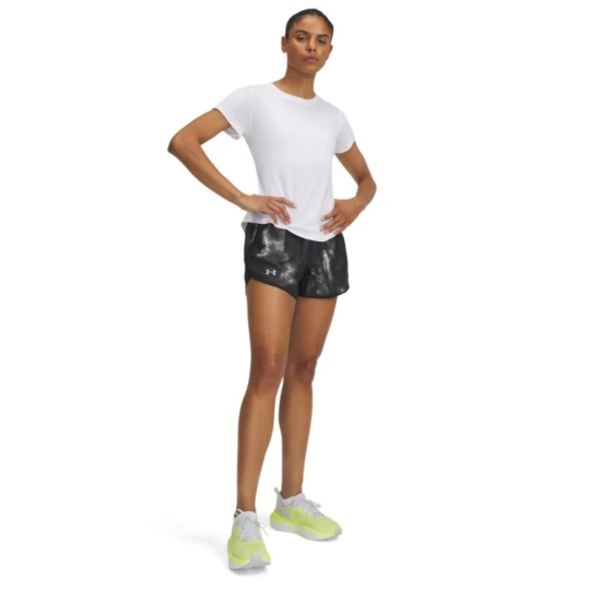 Zdjęcie produktu Damskie spodenki do biegania Under Armour UA Fly By 3'' Printed Shorts - czarne