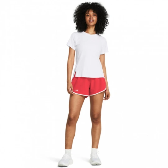 Zdjęcie produktu Damskie spodenki do biegania Under Armour UA Fly By 3'' Shorts - czerwone