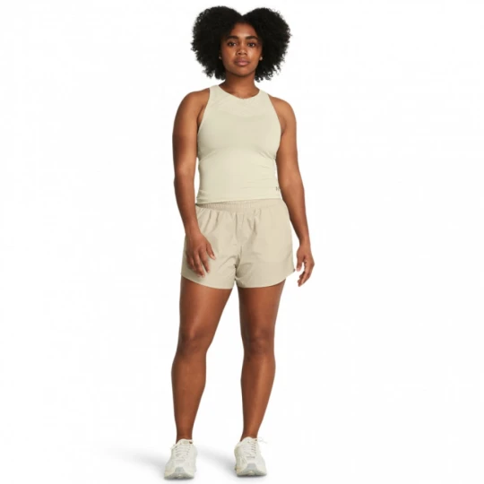 Zdjęcie produktu Damskie spodenki treningowe Under Armour Flex Woven 3in Crinkle Sts - beżowe