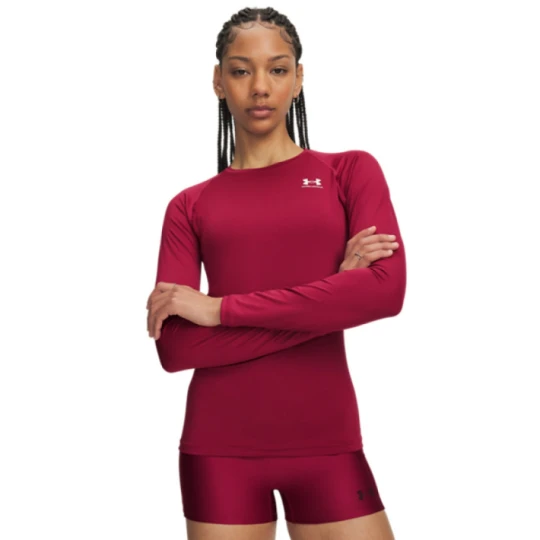 Zdjęcie produktu Damskie spodenki treningowe Under Armour HeatGear Shorty - burgundowe