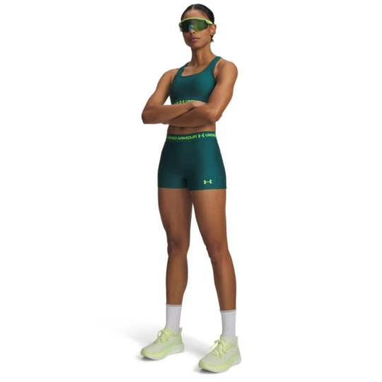 Zdjęcie produktu Damskie spodenki treningowe Under Armour HeatGear Shorty - zielone