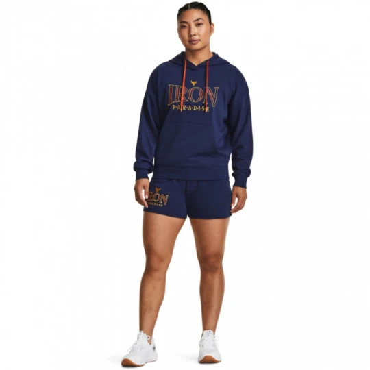 Zdjęcie produktu Damskie spodenki treningowe Under Armour Project Rock Everyday Terry Short - granatowe
