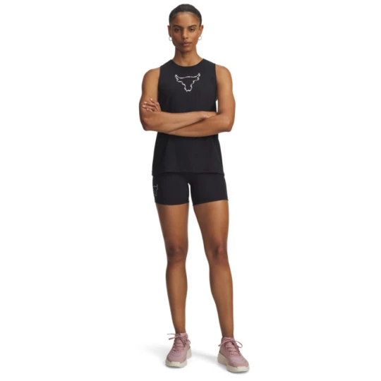 Zdjęcie produktu Damskie spodenki treningowe Under Armour Project Rock Middie Short - czarne